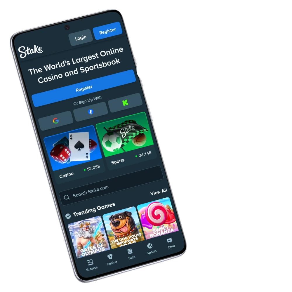 Download official Stake application for Android and iOS.