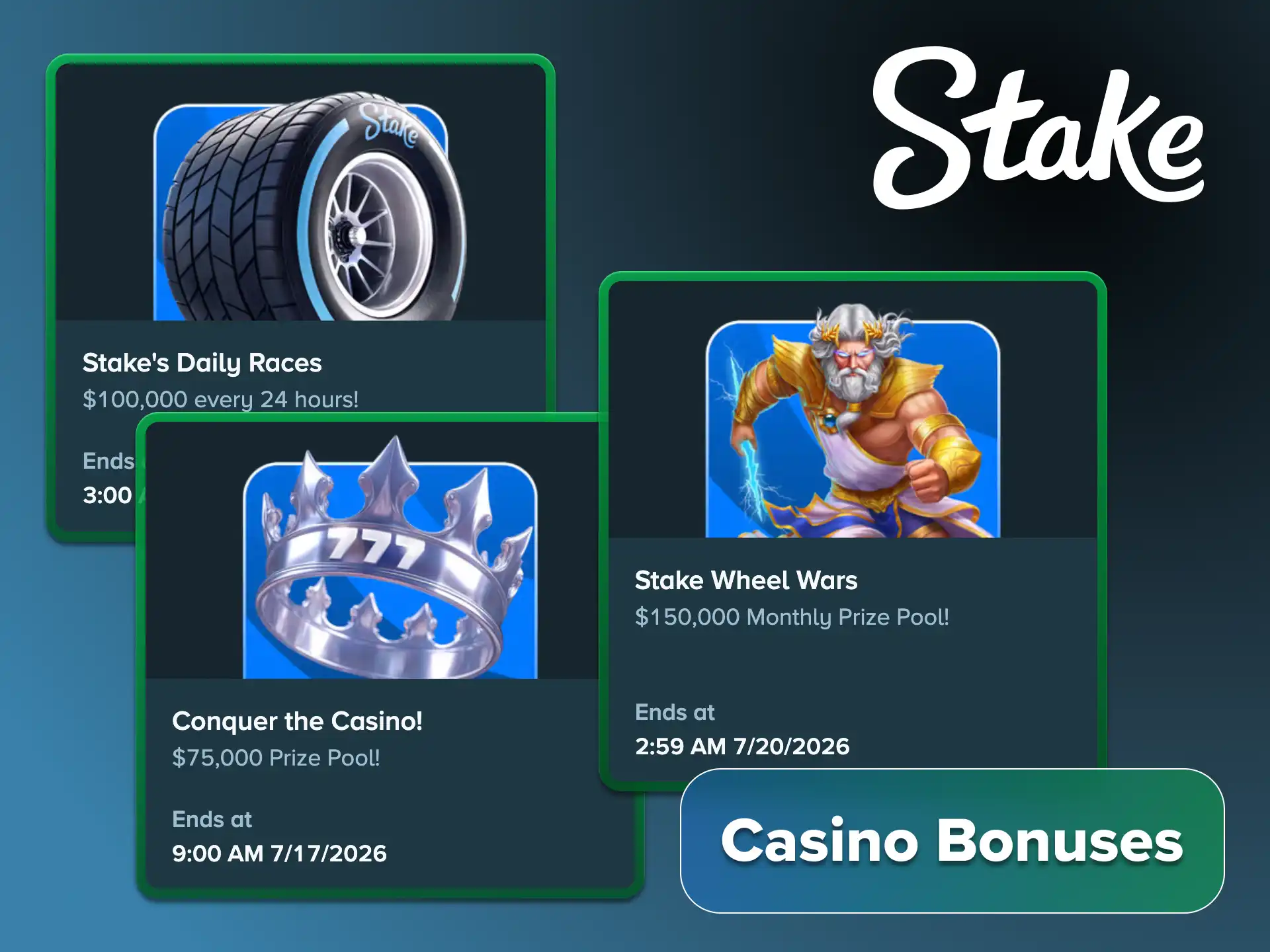 Enjoy your casino experience with Stake generous bonuses.