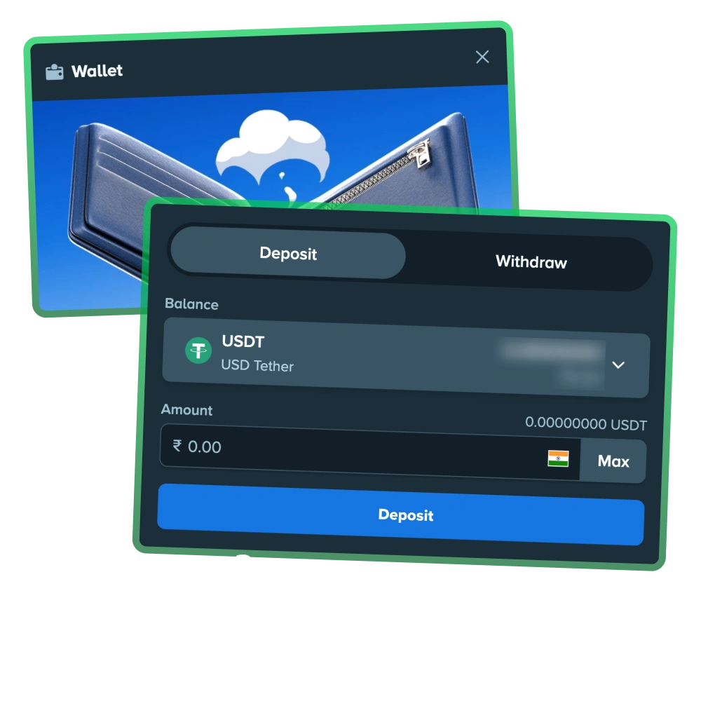 Make your deposits easily at official Stake casino platform.