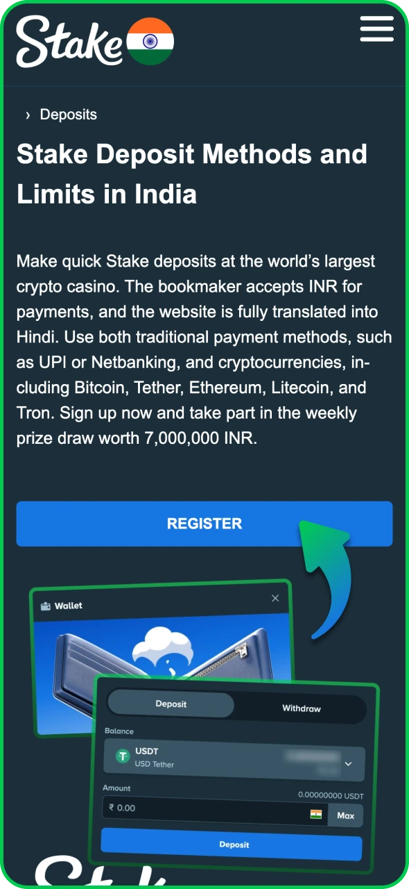 Click the button on Stake page to start the registration process.