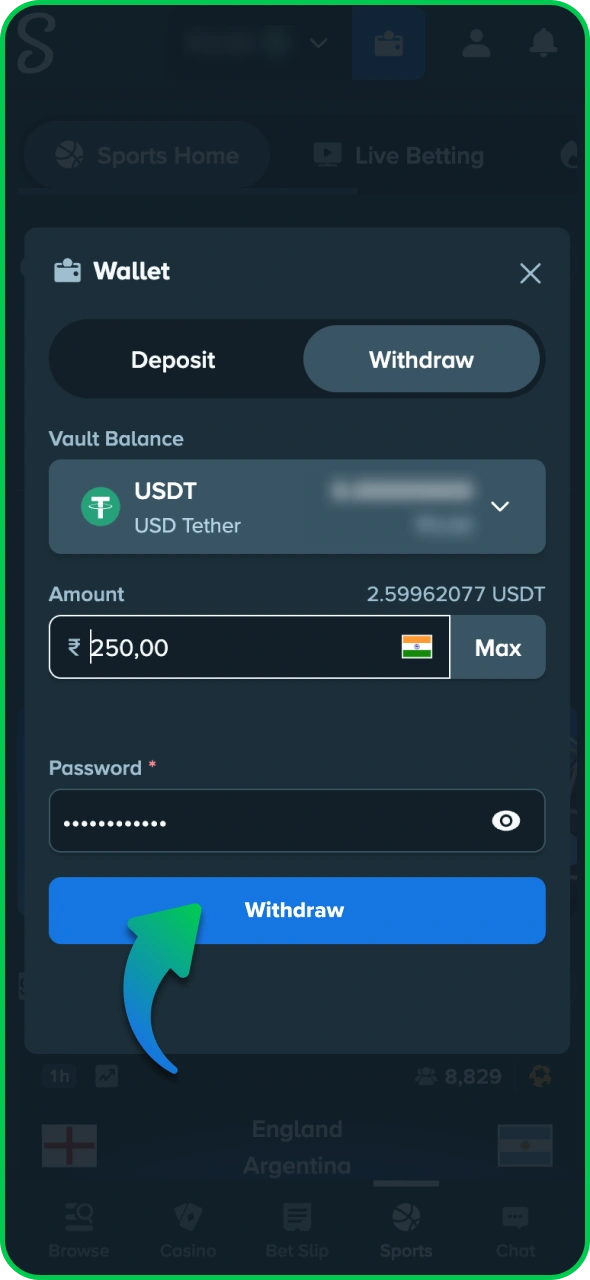 Enter the required details and confirm the Stake withdrawal.