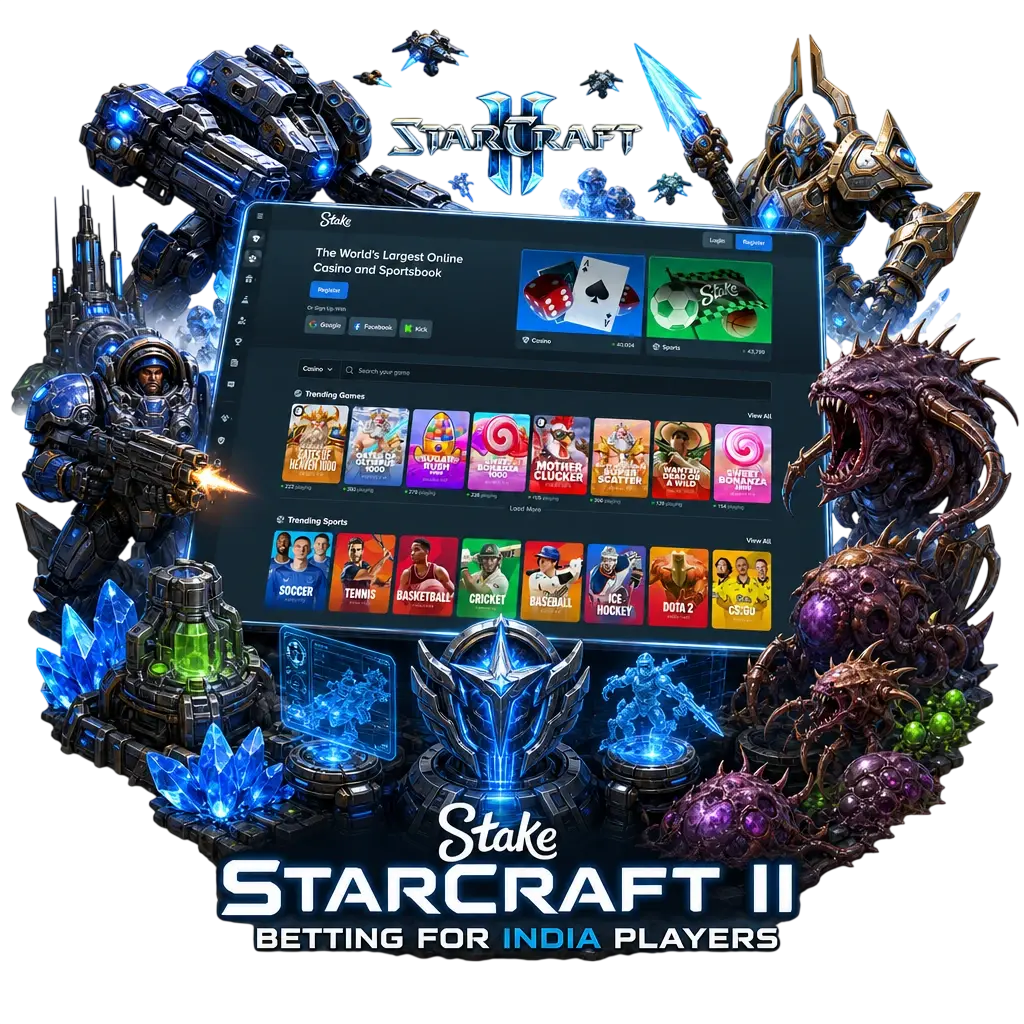 Stake StarCraft II betting for India: bet on GSL, IEM Katowice matches, live odds on Maru, Serral, Reynor and more.