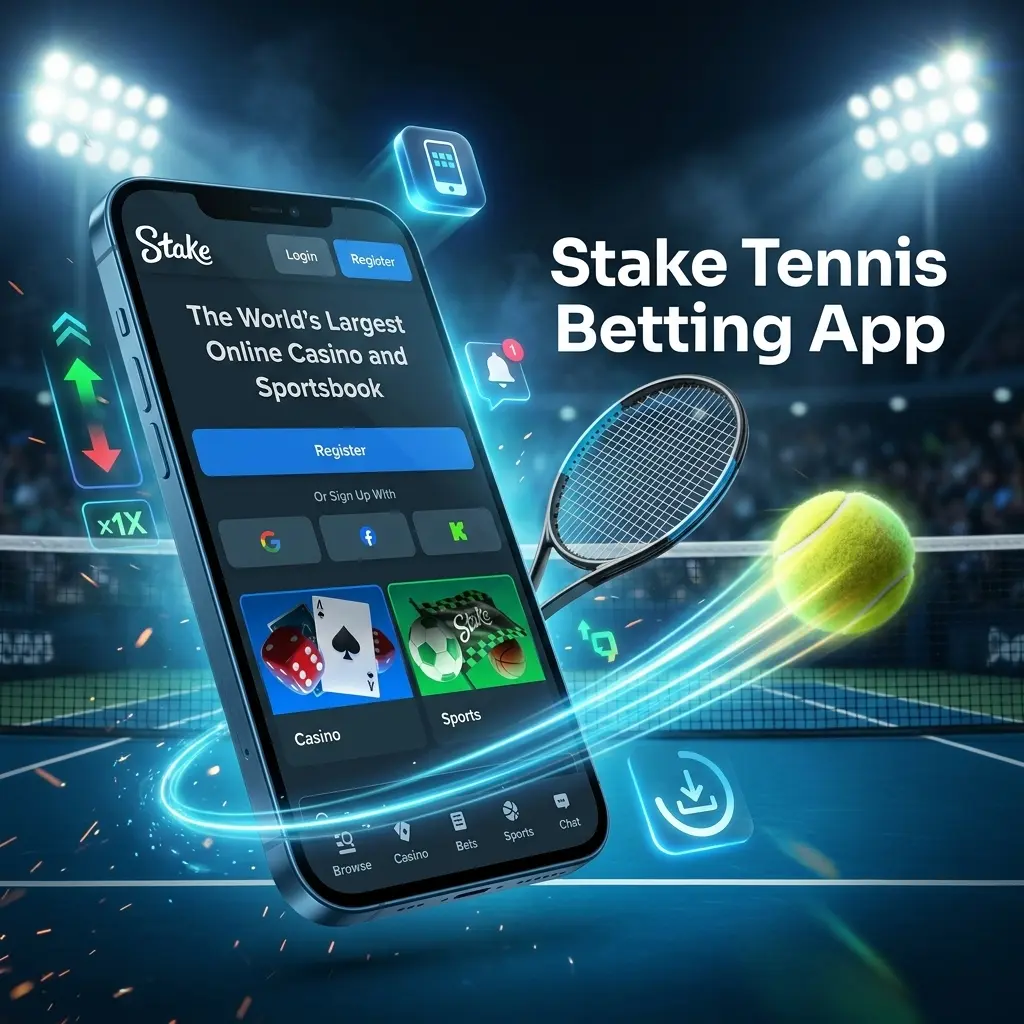 Stake tennis betting app on Android and iOS with live odds, in-app streaming, bet slip and UPI payment options