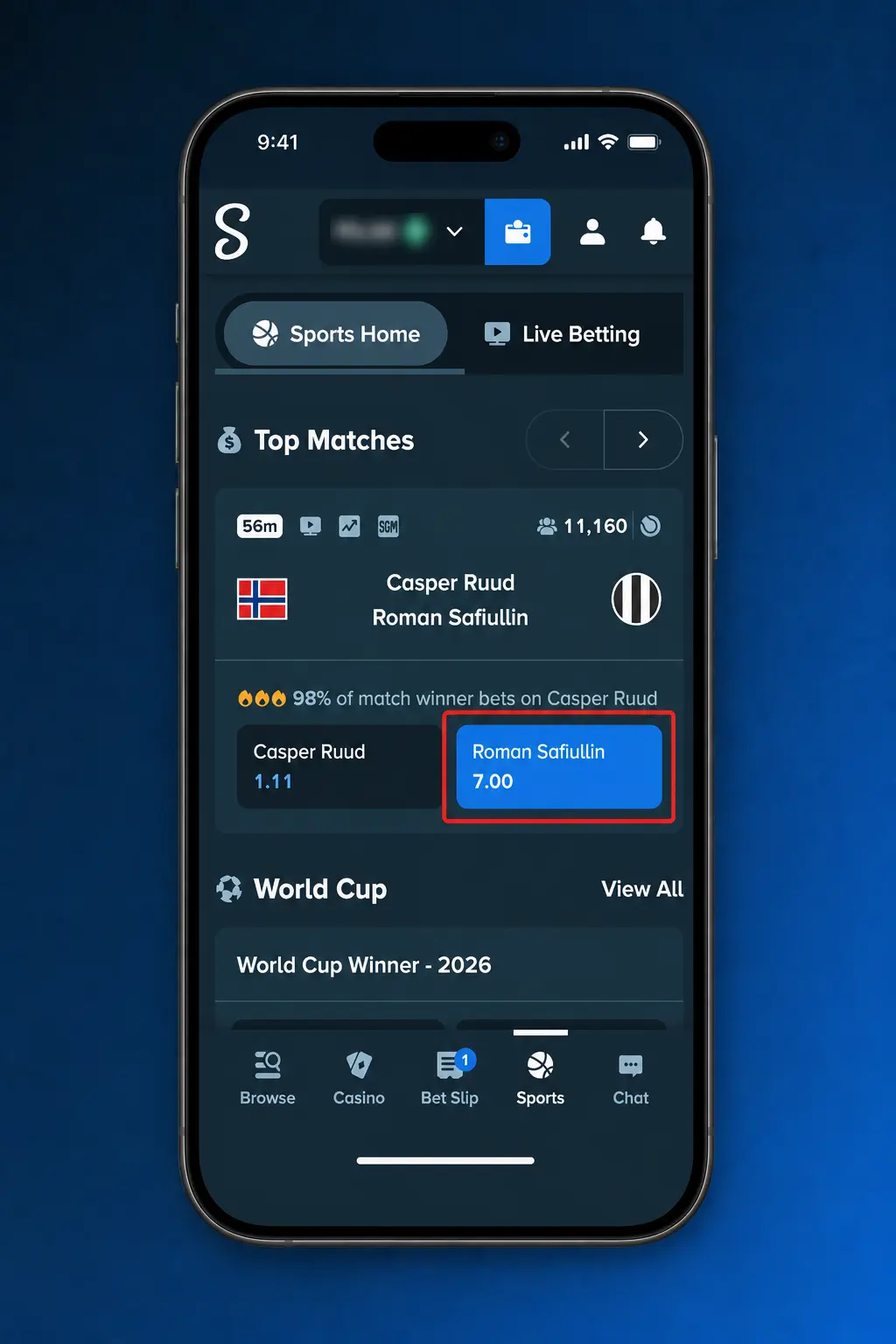 Steps to create a Stake profile, deposit funds, choose a football market, and place your first bet
