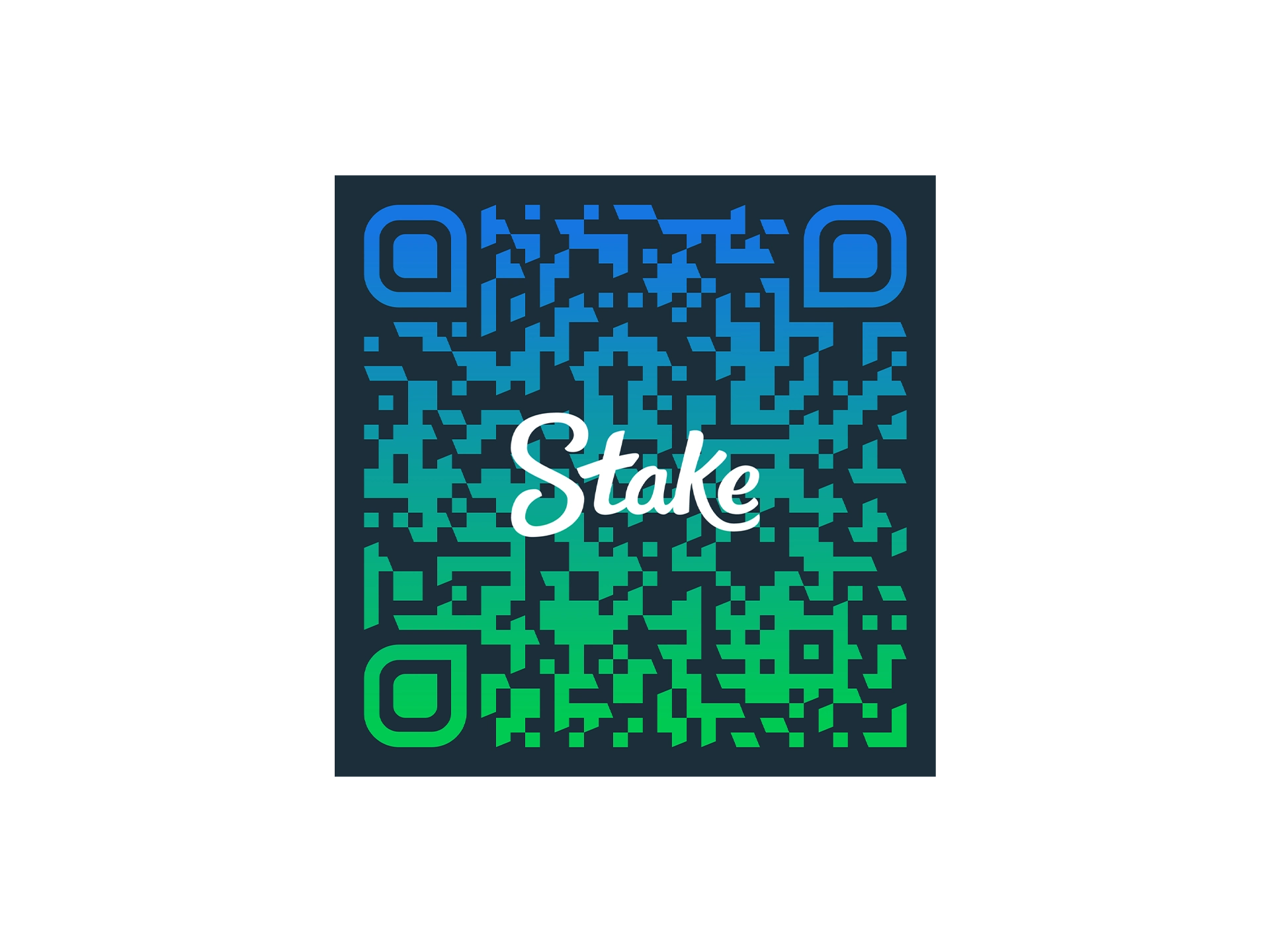 QR code to download the Stake APK file.